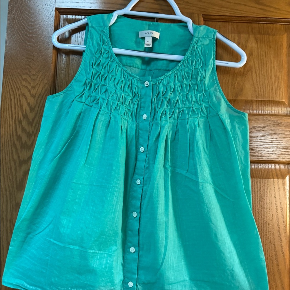J. Crew Sleeveless Teal Blouse